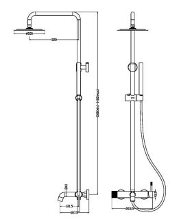 Душевая стойка Boheme Uno 468-GM антрацит